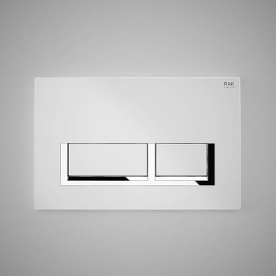 RAK Rectangular Dual Flush Plate - White/Chrome